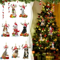 Gasuechristmas ukrasi Lijepa klasična potpisu za pse potpisuje se Početna Božićna dekoracija drva Drvena hang tag, 3. u