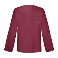 Bluze za žene Dressy Ležerne prilike ženske modne čvrste boje dugih rukava od labavog pamuka i labave
