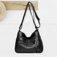 Modna ženska kožna torba za ramena torbica za kupovinu, dame ženske torbe crne boje