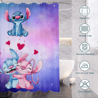 LILO & Stitch tuš za zavjese za zavjese postavi vodootporni ekran za kupanje sa kukama-B, 150 *