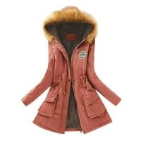 Chueow ženske vrhove zimske jakne s kapuljačom s kaputama Slim zimskih kaputa za kapute