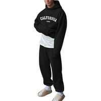 Muška modna ležerna slova čvrste boje dva džepna kaiševa s kapuljačom pulover pantalone