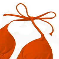 Ženski plus obični narandžasti halter trokut bikini top 3xl
