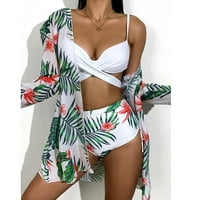 MLQIDK Žensko kupalište Tropsko push up Bakini kupaći kostim sa kimonom