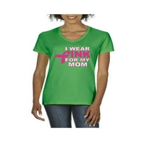 - Ženska majica V-izrez kratki rukav, do žena Veličina 3XL - nosim ružičastu za mamu