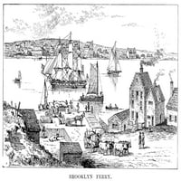 Brooklyn Ferry, C1765. NO Bruklinski trajekt sredinom 18. vijeka. Graviranje linije. Poster Print by