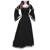 Ljetna haljina žene Vintage Retro Gotic Dugim rukavima s dugim rukavima haljine za žene