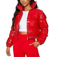 Absuyy zimski kaputi za žene casual dugih rukava sa dugim rukavima pune boje topla jakna crvena veličina
