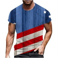 CLLIOS 4. srpnja Košulje Muške patriotske američke zastave Print Tes Modni majica za kratkih rukava