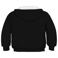 Haite Boys Baggy dugi rukav pulover casual sa džepnim duksevima na otvorenom životinjskim print kapuljačom s kapuljačom stil f