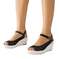 Youmylove ženske sandale prozračne čipke modne debele dno kline udobne cipele za neklizajuće kopče Ljeto udobne dnevne jednostavne pješačke obuće