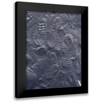 Siva crna crna modernog uokvirenog muzeja Art Print pod nazivom - pijesak otisci i