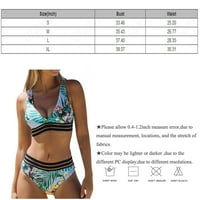 Sksloeg Women Bikini setovi tropske mrežice za ispis DEPET V DECT kupaći kostim kupaćim kostim visokim