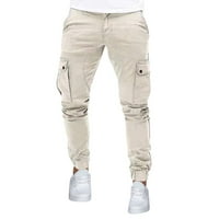 Viadha muške hlače na širokim nogama na radnoj odjeći čipke up povremene pamučne pantalone duge hlače