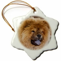 3Droza psa štenata Chow Chow sa tan pozadine - na zmu - Zandria Muench BERALDO, Snowflake Ornament,