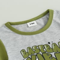 Wassery Novorođeni dječji dječaci Ljetni odjeća za dječje odjeće Kratki rukav Pisma za bejzbol Ispis