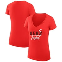 Ženska G-III 4Her od Carl banaka Crveni Cincinnati Reds Team Graphic V-izrez ugrađena majica