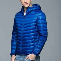 Muškarci Jesen Zimski patentni zatvarač Fleece Hoodie Owewes džemper bluza kaput tamno plava
