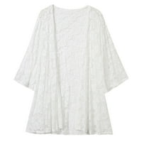 Loyisvidion kaput Ženska čipka košulja vezena odjeća za sunčanje za sunčanje Cardigan White 10