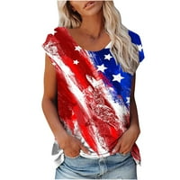 Košulje od 4. jula za žene Modne novost Američki zastava CAP CAP CAP CAP majice