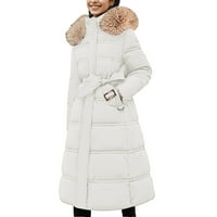 Ketyyh-Chn ženski kaput Hladna vremenska odjeća zadebljala parka jaknu bijela, m