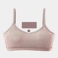 Push up Bras za žene Grils Lettes Restor Tenk Yoga Cropov Izgrađen u Camisole Košulje Vest V izrez Pink XL