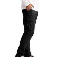 Leey-World Cargo Hlače Muške casual pantalone za crtanje struka ravne noge Track Hlače crne, l