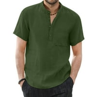 Košulje za muškarce Proljeće i ljeto u boji Ležerne prilike, pamučni posteljina stalka plus veličine