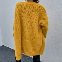 Zzwxwb džemperi za žene Žene Ležerne prilike pune boje labavi pleteni gornji dugi rukav džemper s dukserom