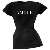 Valentinovo Amour Crna majica meka Juniors - Srednja