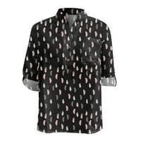 TUNIC TEE HOW V VACT košulje za žene Floralne majice Boho Tops casual gumb izrezne majice Bluze s dugim