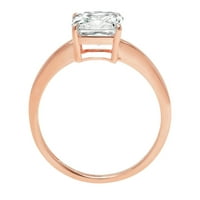 1. CT briljantan aspekter sintetički bijeli safir 14K ružičasti zlatni pasijans prsten sz 4,75