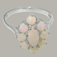 Britanci napravio je 10k bijeli zlatni prirodni Opal Womens Obećani prsten - Opcije veličine - veličina