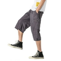 Hlače za muškarce džep udobne hlače plus veličine kombinezona usjeva pantalone sive xl