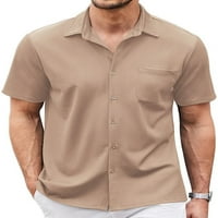 NIUER MAN vrhovi letnje majice sa majicom majica havajska majica kratki rukav bluza Khaki 2xl