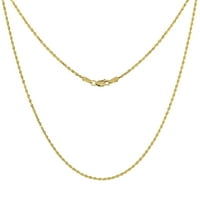 Čvrsto žuto 14K zlato Dijamantna rezana ogrlica za konop za muškarce i žene