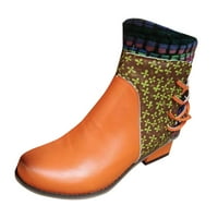 HGW čizme čizme kratki patentni zatvarač Modne rimske etničke pete Ženske žene Ženske čizme pada cipele