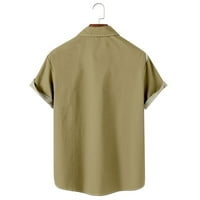 Muški ispisani uzorak plus veličina majica Ljetni rever s kratkim rukavima dolje majica Džepna košavina