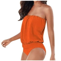 Bikini modni čvrsti kolor cijev od gornjeg ramena Seksi ženski kupaći kupaći kostim