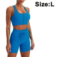 Ženska vežbanje odijelo Zipper Sports Uspet Sports grud fitness yoga kratke hlače Yoga set bešavne teretane sa patentnim zatvaračem BRA YOGA High Struk