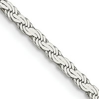Sterling srebrni lanac ravnog konopa izrađen u Italiji QFC23-16