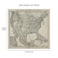 Puzzle - Mapa Gotha Verein-Staaten von Nord-America, Meksiko, Yucatan u. a. StÃ¼lpnagel, F. Von