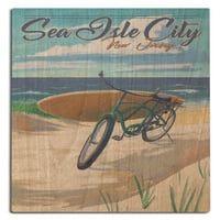 Sea Isle City, New Jersey, Cruiser na plaži na plaži Birch Wood Zidni znak