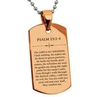 Nehrđajući čelik Gospod je moj pastirski Psalam 23: 1- Dog tag Privjesak ogrlica