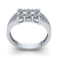 0,5CTW okrugli rez dijamant muški klaster klasični godišnjički angažman prsten čvrsto 14k ruža, bijeli