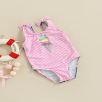 Chollius Toddler Baby Girls One kupaći kostimi bez rukava uzorak sladoledom Print ruffled Backlex Bathing