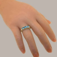 Britanci napravio je 9k ružičasto zlato originalno prirodno plavo topaz ženski prsten izjave - Opcije