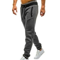 Iopqo teretne hlače za muškarce Muške hlače Midrice Solid hlače Ležerne prilike Jogging Sports Elastic sa džepovima Muške muške hlače za muške hlače za muškarce tamno sivo xxl