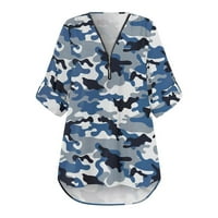 Odjeća za žene Ljesto prodaja ljetne košulje Zip casual tunika v izrez bluza za izrez The majica majica