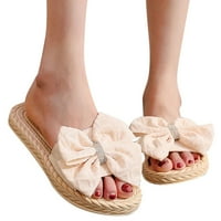 Daznico Womens Sandale Ženske papuče Slagač Bow Rhinestones Flip Flops Plažni dno